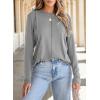 imageEVALESS Womens Long Sleeve Shirts Tops Trendy Dressy Casual Pleated Crewneck Knit Solid Loose Blouses OutfitsLight Grey