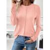 imageEVALESS Womens Long Sleeve Shirts Tops Trendy Dressy Casual Pleated Crewneck Knit Solid Loose Blouses OutfitsLight Pink