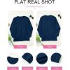 imageEVALESS Womens Long Sleeve Shirts Tops Trendy Dressy Casual Pleated Crewneck Knit Solid Loose Blouses OutfitsNavy Blue