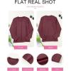 imageEVALESS Womens Long Sleeve Shirts Tops Trendy Dressy Casual Pleated Crewneck Knit Solid Loose Blouses OutfitsRed Dahlia
