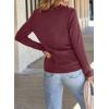 imageEVALESS Womens Long Sleeve Shirts Tops Trendy Dressy Casual Pleated Crewneck Knit Solid Loose Blouses OutfitsRed Dahlia