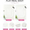 imageEVALESS Womens Long Sleeve Shirts Tops Trendy Dressy Casual Pleated Crewneck Knit Solid Loose Blouses OutfitsWhite