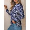 imageEVALESS Womens Crewneck Long Sleeve Tops Casual Polka Dots Tops Spring Summer 2025 Tshirts ShirtsD Navy Blue