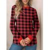 imageEVALESS Womens Crewneck Long Sleeve Tops Casual Polka Dots Tops Spring Summer 2025 Tshirts ShirtsD Plaid Red