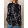 imageEVALESS Womens Crewneck Long Sleeve Tops Casual Polka Dots Tops Spring Summer 2025 Tshirts ShirtsE Black Striped