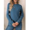 imageEVALESS Womens Crewneck Long Sleeve Tops Casual Polka Dots Tops Spring Summer 2025 Tshirts ShirtsG Blue