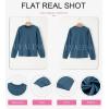 imageEVALESS Womens Crewneck Long Sleeve Tops Casual Polka Dots Tops Spring Summer 2025 Tshirts ShirtsG Blue