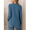 imageEVALESS Womens Crewneck Long Sleeve Tops Casual Polka Dots Tops Spring Summer 2025 Tshirts ShirtsG Blue
