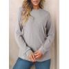 imageEVALESS Womens Crewneck Long Sleeve Tops Casual Polka Dots Tops Spring Summer 2025 Tshirts ShirtsG Gray