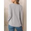 imageEVALESS Womens Crewneck Long Sleeve Tops Casual Polka Dots Tops Spring Summer 2025 Tshirts ShirtsG Gray