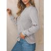 imageEVALESS Womens Crewneck Long Sleeve Tops Casual Polka Dots Tops Spring Summer 2025 Tshirts ShirtsG Gray