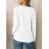 imageEVALESS Womens Crewneck Long Sleeve Tops Casual Polka Dots Tops Spring Summer 2025 Tshirts ShirtsG White