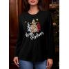 imageEVALESS Womens Crewneck Long Sleeve Tops Casual Polka Dots Tops Spring Summer 2025 Tshirts ShirtsI Christmas Black