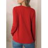 imageEVALESS Womens Crewneck Long Sleeve Tops Casual Polka Dots Tops Spring Summer 2025 Tshirts ShirtsI Christmas Red