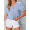 imageEVALESS Womens Fashion Tops Cute Puff Sleeve Blouses for Women Dressy Casual Spring Summer Clothes Outfits for 2025Beau Blue