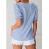 imageEVALESS Womens Fashion Tops Cute Puff Sleeve Blouses for Women Dressy Casual Spring Summer Clothes Outfits for 2025Beau Blue