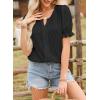 imageEVALESS Womens Fashion Tops Cute Puff Sleeve Blouses for Women Dressy Casual Spring Summer Clothes Outfits for 2025Black