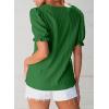 imageEVALESS Womens Fashion Tops Cute Puff Sleeve Blouses for Women Dressy Casual Spring Summer Clothes Outfits for 2025Dark Green