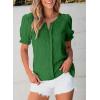 imageEVALESS Womens Fashion Tops Cute Puff Sleeve Blouses for Women Dressy Casual Spring Summer Clothes Outfits for 2025Dark Green