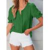 imageEVALESS Womens Fashion Tops Cute Puff Sleeve Blouses for Women Dressy Casual Spring Summer Clothes Outfits for 2025Dark Green