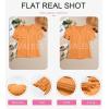 imageEVALESS Womens Fashion Tops Cute Puff Sleeve Blouses for Women Dressy Casual Spring Summer Clothes Outfits for 2025Grapefruit Orange