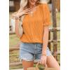 imageEVALESS Womens Fashion Tops Cute Puff Sleeve Blouses for Women Dressy Casual Spring Summer Clothes Outfits for 2025Grapefruit Orange