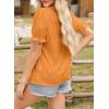 imageEVALESS Womens Fashion Tops Cute Puff Sleeve Blouses for Women Dressy Casual Spring Summer Clothes Outfits for 2025Grapefruit Orange