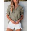 imageEVALESS Womens Fashion Tops Cute Puff Sleeve Blouses for Women Dressy Casual Spring Summer Clothes Outfits for 2025Gray