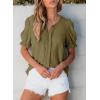 imageEVALESS Womens Fashion Tops Cute Puff Sleeve Blouses for Women Dressy Casual Spring Summer Clothes Outfits for 2025Jungle Green