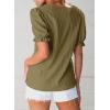 imageEVALESS Womens Fashion Tops Cute Puff Sleeve Blouses for Women Dressy Casual Spring Summer Clothes Outfits for 2025Jungle Green