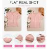 imageEVALESS Womens Fashion Tops Cute Puff Sleeve Blouses for Women Dressy Casual Spring Summer Clothes Outfits for 2025Light Pink