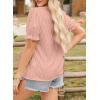 imageEVALESS Womens Fashion Tops Cute Puff Sleeve Blouses for Women Dressy Casual Spring Summer Clothes Outfits for 2025Light Pink