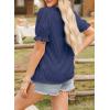imageEVALESS Womens Fashion Tops Cute Puff Sleeve Blouses for Women Dressy Casual Spring Summer Clothes Outfits for 2025Navy Blue