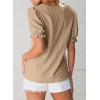 imageEVALESS Womens Fashion Tops Cute Puff Sleeve Blouses for Women Dressy Casual Spring Summer Clothes Outfits for 2025Pale Khaki