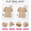 imageEVALESS Womens Fashion Tops Cute Puff Sleeve Blouses for Women Dressy Casual Spring Summer Clothes Outfits for 2025Pale Khaki