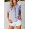 imageEVALESS Womens Fashion Tops Cute Puff Sleeve Blouses for Women Dressy Casual Spring Summer Clothes Outfits for 2025Purple