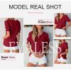 imageEVALESS Womens Fashion Tops Cute Puff Sleeve Blouses for Women Dressy Casual Spring Summer Clothes Outfits for 2025Red Dahlia