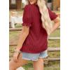 imageEVALESS Womens Fashion Tops Cute Puff Sleeve Blouses for Women Dressy Casual Spring Summer Clothes Outfits for 2025Red Dahlia
