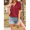 imageEVALESS Womens Fashion Tops Cute Puff Sleeve Blouses for Women Dressy Casual Spring Summer Clothes Outfits for 2025Red Dahlia