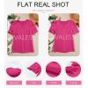 imageEVALESS Womens Fashion Tops Cute Puff Sleeve Blouses for Women Dressy Casual Spring Summer Clothes Outfits for 2025Rose Red