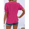 imageEVALESS Womens Fashion Tops Cute Puff Sleeve Blouses for Women Dressy Casual Spring Summer Clothes Outfits for 2025Rose Red