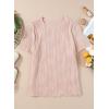 imageEVALESS Womens Short Sleeve Textured Tops Summer Casual Crewneck Solid Slim Fitted Basic T Shirts Tee BlousesB Pink
