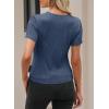imageEVALESS Womens Short Sleeve Textured Tops Summer Casual Crewneck Solid Slim Fitted Basic T Shirts Tee BlousesE Blue