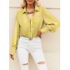 imageEVALESS Womens Tops Button Down Shirts Print Long Sleeve Blouses for Women Fashion 2025A B Yellow