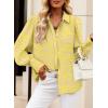 imageEVALESS Womens Tops Button Down Shirts Print Long Sleeve Blouses for Women Fashion 2025A B Yellow