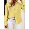 imageEVALESS Womens Tops Button Down Shirts Print Long Sleeve Blouses for Women Fashion 2025A B Yellow