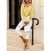 imageEVALESS Womens Tops Button Down Shirts Print Long Sleeve Blouses for Women Fashion 2025A B Yellow