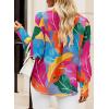 imageEVALESS Womens Tops Button Down Shirts Print Long Sleeve Blouses for Women Fashion 2025A B1 Multicolor