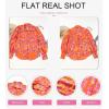 imageEVALESS Womens Tops Button Down Shirts Print Long Sleeve Blouses for Women Fashion 2025A Orange