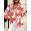 imageEVALESS Womens Tops Button Down Shirts Print Long Sleeve Blouses for Women Fashion 2025B Red